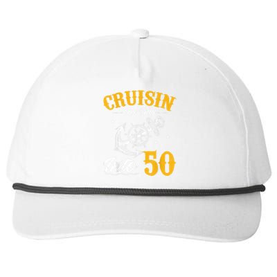 Cruisin My Way Into 50 Funny 50th Birthday Cruise Boat Lover Snapback Five-Panel Rope Hat