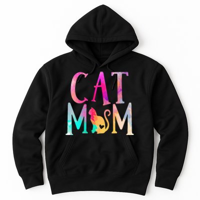 Cat Mom Water Color Funny Cat Owner Hoodie