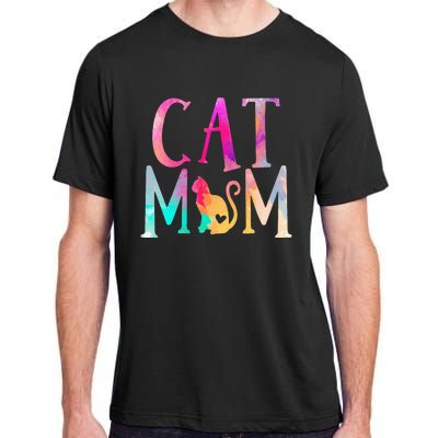 Cat Mom Water Color Funny Cat Owner Adult ChromaSoft Performance T-Shirt