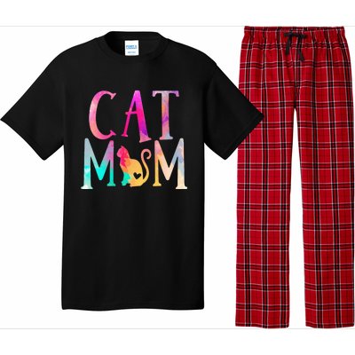 Cat Mom Water Color Funny Cat Owner Pajama Set