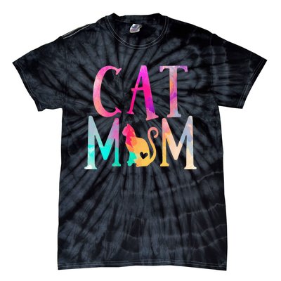 Cat Mom Water Color Funny Cat Owner Tie-Dye T-Shirt