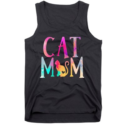 Cat Mom Water Color Funny Cat Owner Tank Top