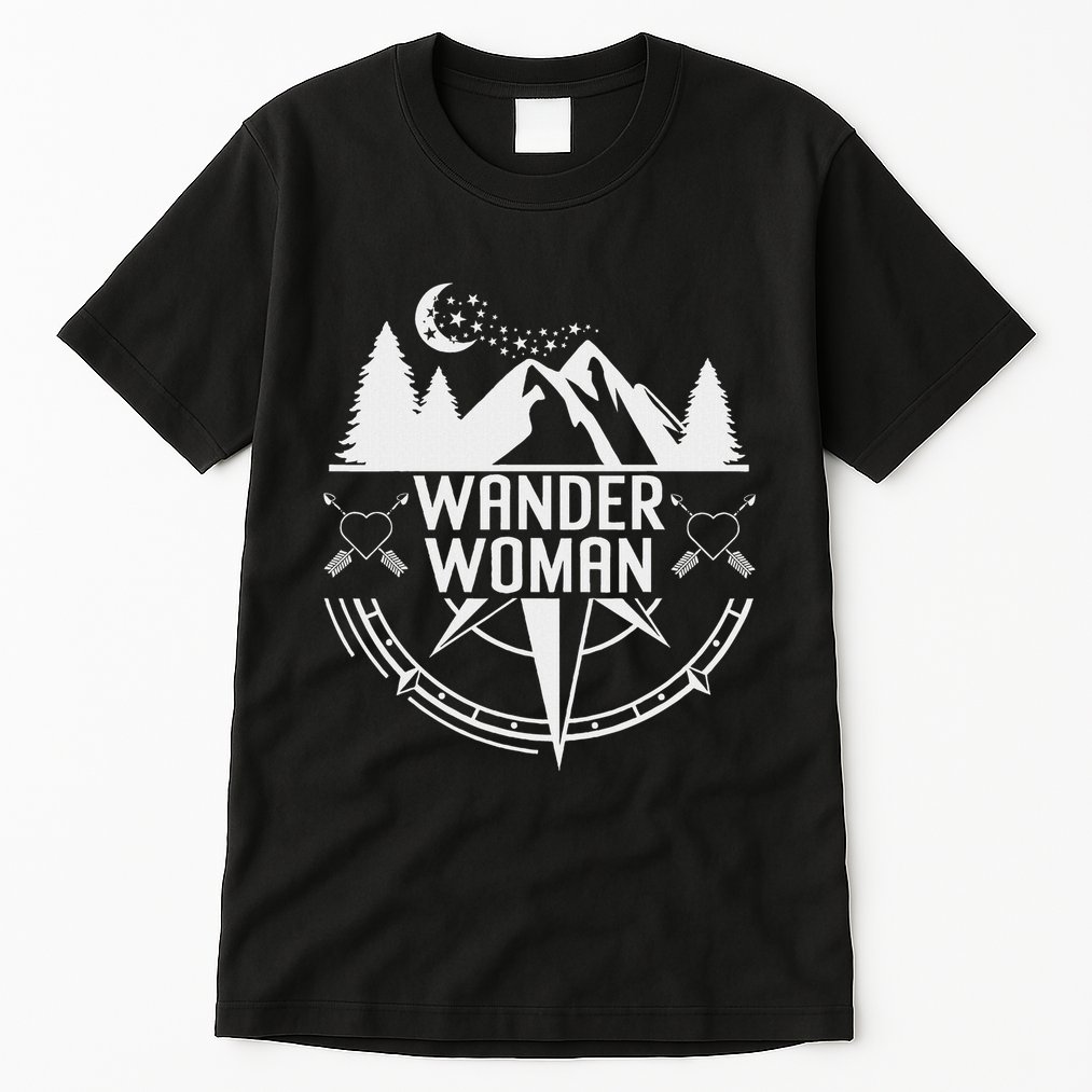 Compass MountainWander Woman Hiking Tall T-Shirt