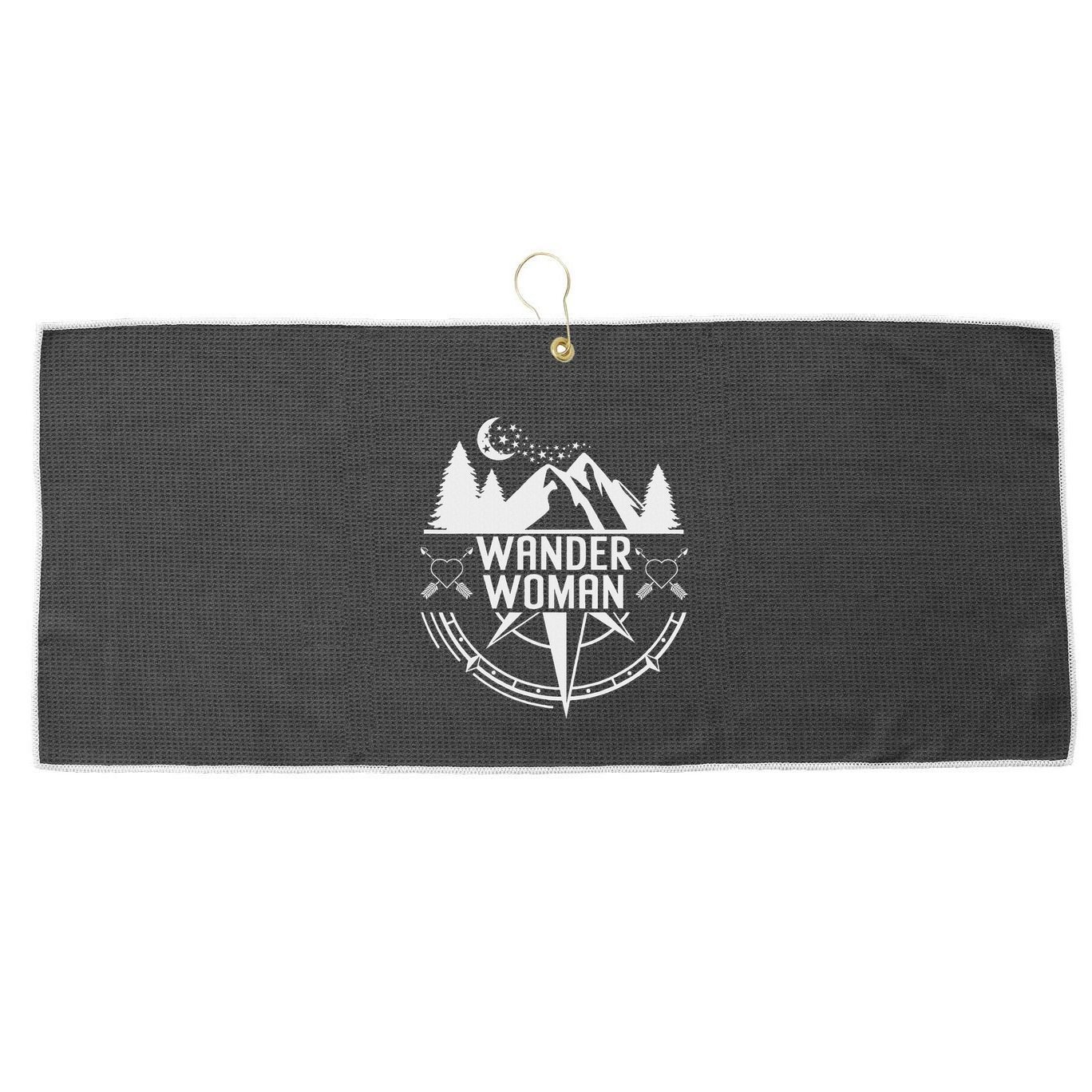 Compass MountainWander Woman Hiking Large Microfiber Waffle Golf Towel