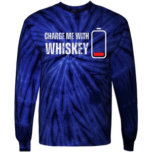 Charge Me With Whiskey Funny Whisky Drinking Lover Tie-Dye Long Sleeve Shirt