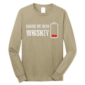 Charge Me With Whiskey Funny Whisky Drinking Lover Long Sleeve Shirt