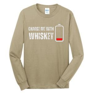 Charge Me With Whiskey Funny Whisky Drinking Lover Tall Long Sleeve T-Shirt