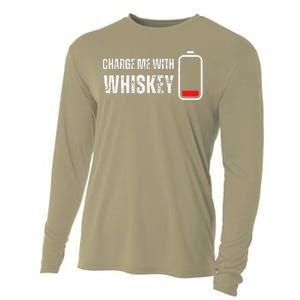 Charge Me With Whiskey Funny Whisky Drinking Lover Cooling Performance Long Sleeve Crew