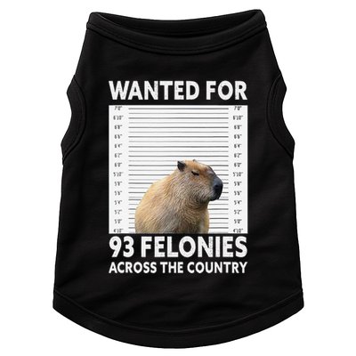 Capybara Mugshot Wanted For 93 Felonies Across The Country Doggie Tank