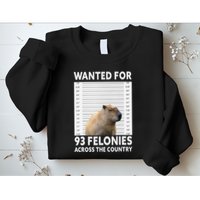 Capybara Mugshot Wanted For 93 Felonies Across The Country Sweatshirt
