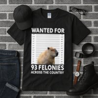 Capybara Mugshot Wanted For 93 Felonies Across The Country Tall T-Shirt