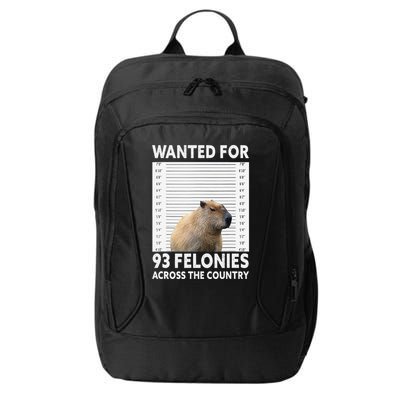 Capybara Mugshot Wanted For 93 Felonies Across The Country City Backpack