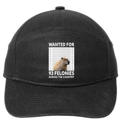 Capybara Mugshot Wanted For 93 Felonies Across The Country 7-Panel Snapback Hat