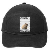 Capybara Mugshot Wanted For 93 Felonies Across The Country 7-Panel Snapback Hat