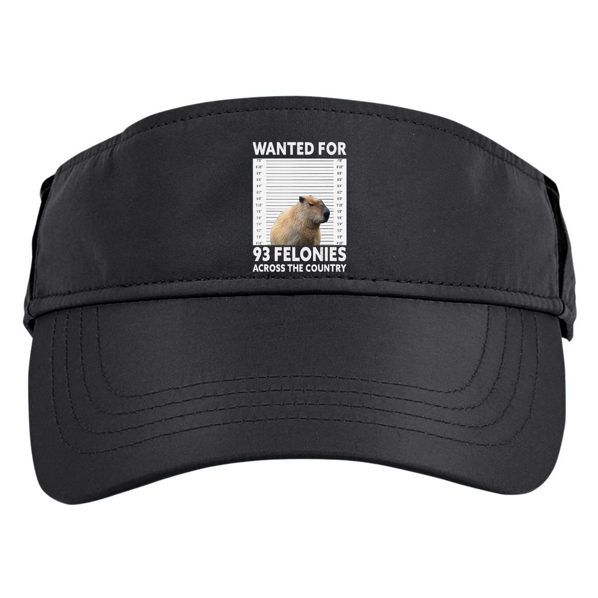 Capybara Mugshot Wanted For 93 Felonies Across The Country Adult Drive Performance Visor