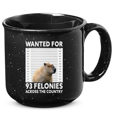 Capybara Mugshot Wanted For 93 Felonies Across The Country 15oz Campfire Ceramic Mug