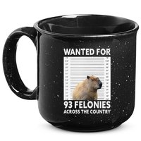 Capybara Mugshot Wanted For 93 Felonies Across The Country 15oz Campfire Ceramic Mug