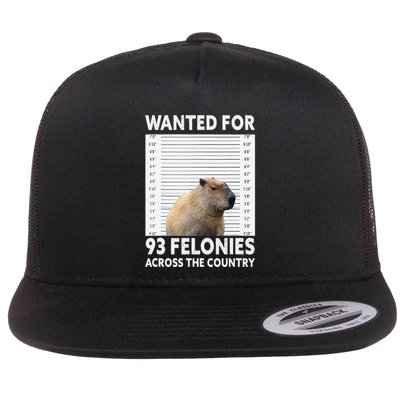Capybara Mugshot Wanted For 93 Felonies Across The Country Flatbill Hat