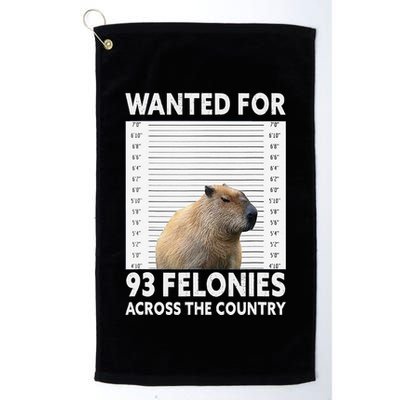 Capybara Mugshot Wanted For 93 Felonies Across The Country Golf Towel