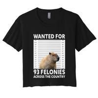 Capybara Mugshot Wanted For 93 Felonies Across The Country Crop Top