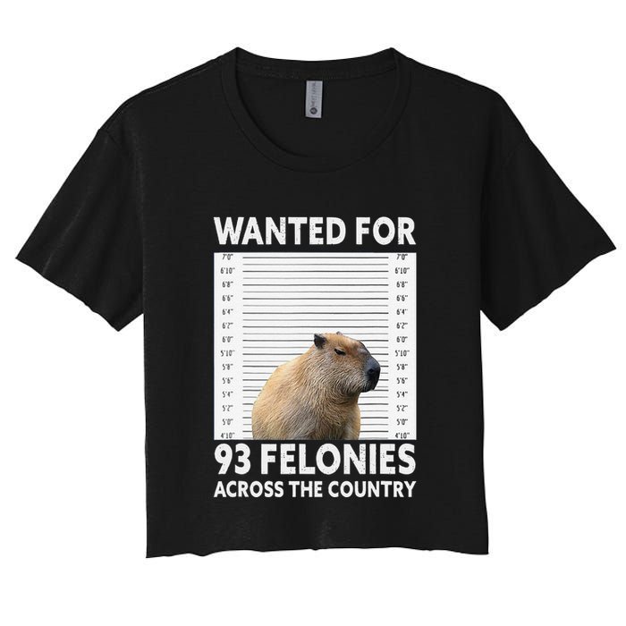 Capybara Mugshot Wanted For 93 Felonies Across The Country Crop Top