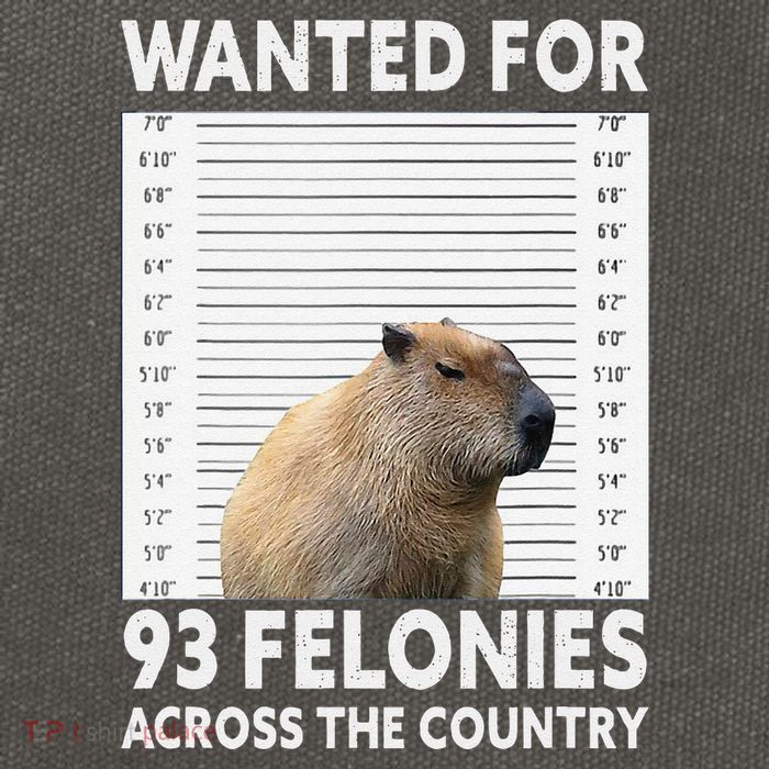Capybara Mugshot Wanted For 93 Felonies Across The Country Cotton Canvas Backpack