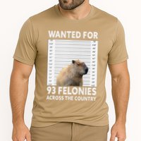Capybara Mugshot Wanted For 93 Felonies Across The Country Cooling Performance Crew T-Shirt