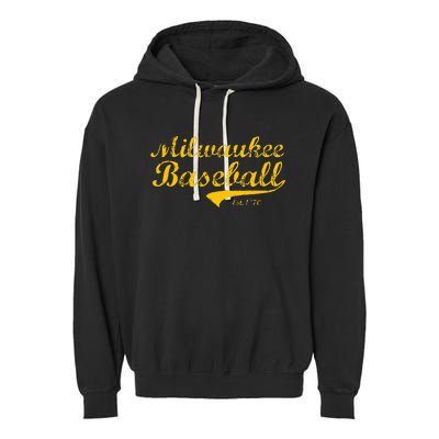 Classic Milwaukee Wisconsin Baseball Fan Garment-Dyed Fleece Hoodie