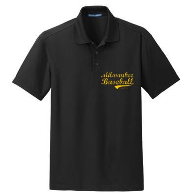 Classic Milwaukee Wisconsin Baseball Fan Dry Zone Grid Polo