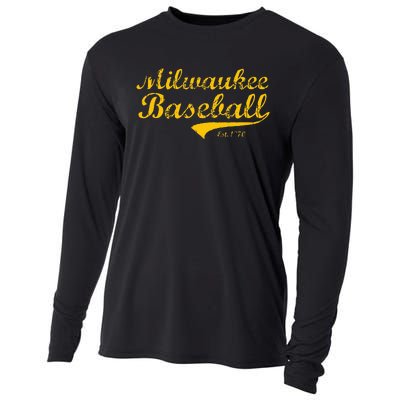 Classic Milwaukee Wisconsin Baseball Fan Cooling Performance Long Sleeve Crew