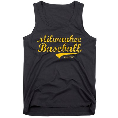 Classic Milwaukee Wisconsin Baseball Fan Tank Top