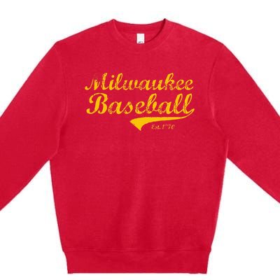 Classic Milwaukee Wisconsin Baseball Fan Premium Crewneck Sweatshirt