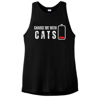 Charge Me With Cats Funny Cat Kitten Lover Ladies PosiCharge Tri-Blend Wicking Tank