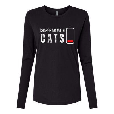 Charge Me With Cats Funny Cat Kitten Lover Womens Cotton Relaxed Long Sleeve T-Shirt