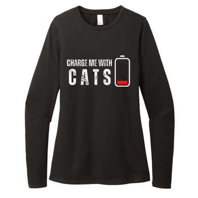 Charge Me With Cats Funny Cat Kitten Lover Womens CVC Long Sleeve Shirt