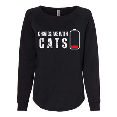 Charge Me With Cats Funny Cat Kitten Lover Womens California Wash Sweatshirt