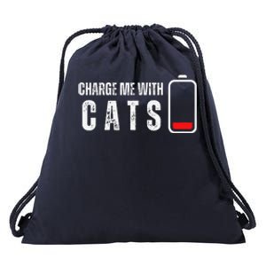 Charge Me With Cats Funny Cat Kitten Lover Drawstring Bag