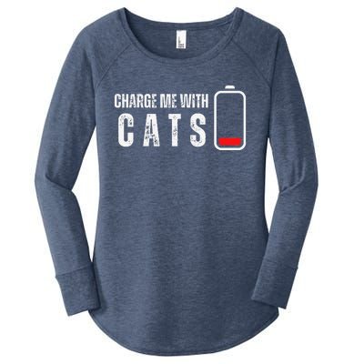 Charge Me With Cats Funny Cat Kitten Lover Women's Perfect Tri Tunic Long Sleeve Shirt