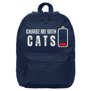 Charge Me With Cats Funny Cat Kitten Lover 16 in Basic Backpack