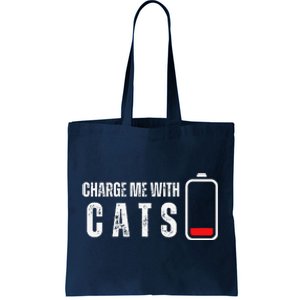 Charge Me With Cats Funny Cat Kitten Lover Tote Bag