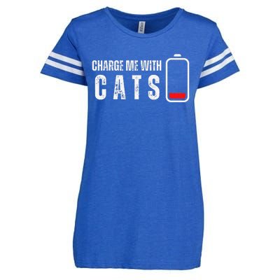 Charge Me With Cats Funny Cat Kitten Lover Enza Ladies Jersey Football T-Shirt