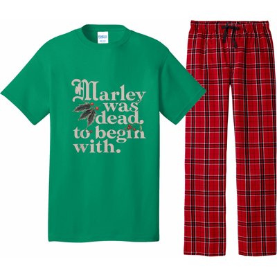 Christmas Marley Was Dead To Begin With Funny Quote Gift Pajama Set