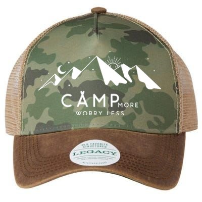 Camp More Worry Less Mountain Nature Legacy Tie Dye Trucker Hat