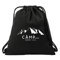 Camp More Worry Less Mountain Nature Drawstring Bag