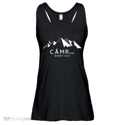 Camp More Worry Less Mountain Nature Ladies Essential Flowy Tank