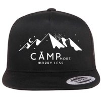 Camp More Worry Less Mountain Nature Flatbill Hat