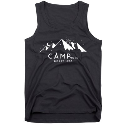 Camp More Worry Less Mountain Nature Tank Top