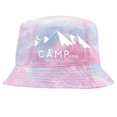 Camp More Worry Less Mountain Nature Tie-Dyed Bucket Hat