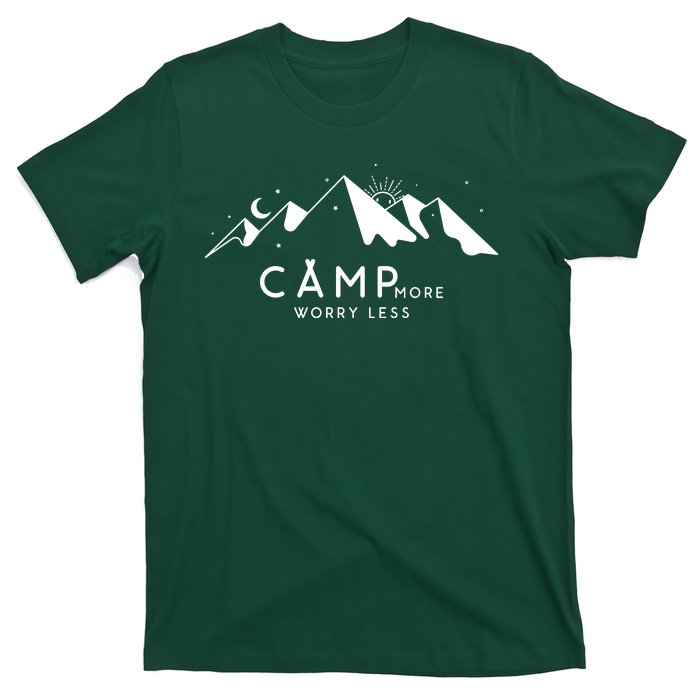 Camp More Worry Less Mountain Nature T-Shirt