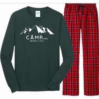 Camp More Worry Less Mountain Nature Long Sleeve Pajama Set